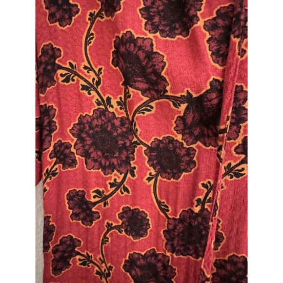 Free People Mia Blouse Size M Peasant Floral Popover Rust Red Rayon Boho EUC - Picture 8 of 8